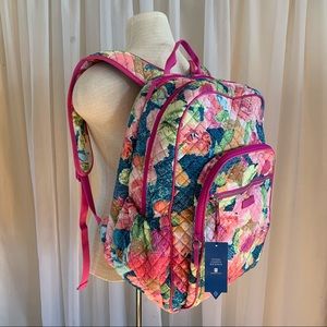 NWT Vera Bradley iconic floral print campus backpack